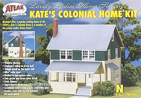 Atlas Kates Colonial Home Kit N Scale Model Railroad Building #2844