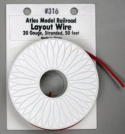 Atlas Layout Wire #20 Red 50 Model Railroad Hook-Up Wire #316