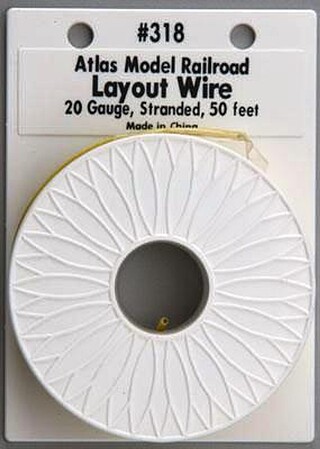 Atlas Layout Wire #20 Yellow 50 Model Railroad Hook-Up Wire #318