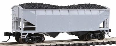 Atlas 2-Bay Offset Side Hopper, Peaked Ends Undecorated N Scale Model Train Freight Car #42200