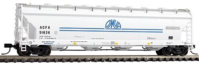 Atlas ACF 4-Bay Center Flow Covered Hopper Omya ACFX 51636 N Scale Model Train Freight Car #50000612