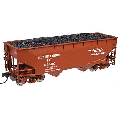 Atlas 2 Bay Offset Hopper Illinois Central #69460 N Scale Model Train Freight Car #50002161