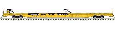 Atlas ACF 89 F89-J Flatcar TTX #600910 (1970s yellow) N Scale Model Train Freight Car #50003120