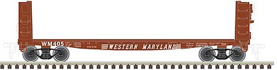 Atlas Pulpwood Flatcar Western Maryland #401 N Scale Model Train Freight Car #50003717