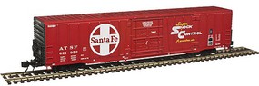 Class BX-177 Plug-Door Boxcar - Ready to Run - Master(R) Santa Fe 622000 (As-Delivered, red, black, white, Large Logo) - N-Scale