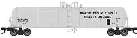Atlas GATX 20,700-Gallon Tank Car Monfort Packing #35818 N Scale Model Train Freight Car #50004629