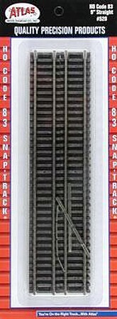 Atlas Code 83 9 Straight (6) HO Scale Nickel Silver Model Train Track #520