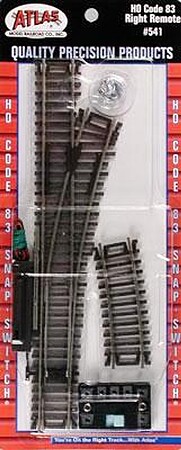 Atlas Code 83 Remote Right-Hand HO Scale Nickel Silver Model Train Track #541