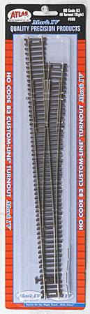 Atlas Code 83 #8 CL Mk IV Turnout Right HO Scale Nickel Silver Model Train Track #566