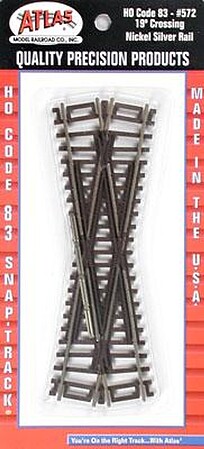 Atlas Code 83 19 Degree Crossing HO Scale Nickel Silver Model Train Track #572