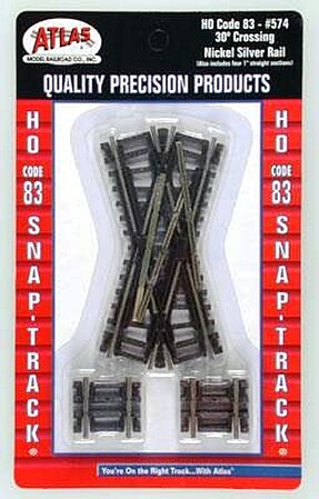 Atlas Code 83 30 Degree Crossing HO Scale Nickel Silver Model Train Track #574