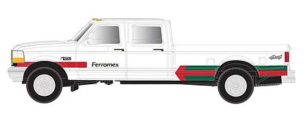 Atlas 1990s Ford(R) F-250 - F-350 Standard Cab Pickup Set - Assembled Ferromex (white, orange, green) - N-Scale