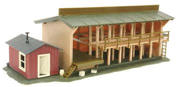 Atlas Lumber Yard & Office Built-Up HO Scale Model Railroad Building #650