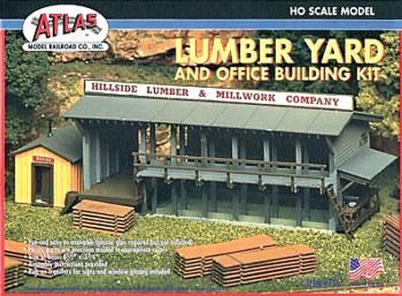 Atlas Lumber Yard & Office Kit HO Scale Model Railroad Building #750