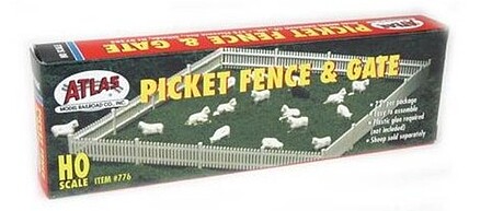 Atlas Picket Fence & Gate Kit HO Scale Model Railroad Trackside Accessory #776