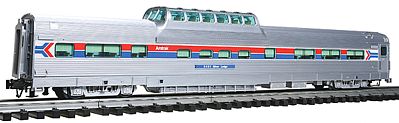Atlas-O Budd Dome Coach - 3-Rail - Ready to Run - Master(R) Amtrak Silver Lodge (Phase I, Silver, red, blue, white) - O-Scale