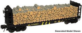 Pulpwood Flatcar w/Load - 3-Rail Undecorated O Scale Model Train Freight Car #3003400