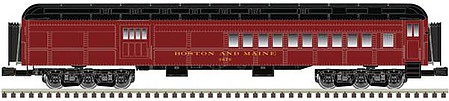Atlas-O 70 Madison Heavyweight Combine and Diner Set - 3-Rail - Ready to Run Boston & Maine Combine 3676, Diner 90 (maroon, black) - O-Scale