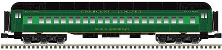 Atlas-O 70 Madison Heavyweight 4-Car Set - 3-Rail - Ready to Run Southern Railway Baggage, 2 Coaches, Observation (Crescent, green, black) - O-Scale
