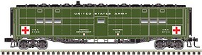 Atlas-O Troop Hospital Car 2-Rail Ready to Run US Army (Pullman Green, white, Red Cross Logos) O-Scale Atlas-O Troop Hospital Car 2-Rail Ready to Run US Army (Pullman Green, white, Red Cross Logos) O-Scale