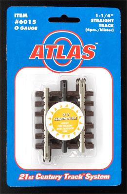 Atlas-O 1-1/4 Straight 3 Rail O Scale Nickel Silver Model Train Track #6015