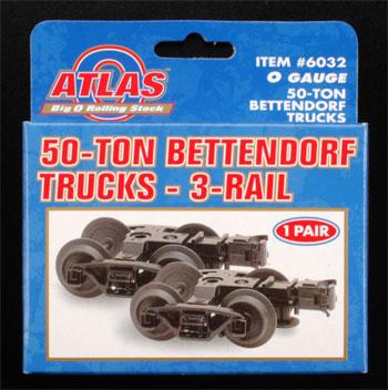 Atlas-O 50-Ton Bettendorf Trucks 3-Rail - 1 Pair O Scale Model Train Truck #6032