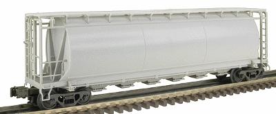 Atlas-O 6-Bay Cylindrical Covered Hopper - 3-Rail - Undecorated O Scale Model Train Freight Car #6330