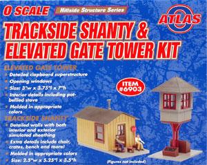 Atlas-O Trackside Shanty & Elevated Gate Tower Kit O Scale Model Railroad Building #6903
