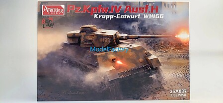 Amusing Panzer IV Ausf.H KruppEntwurf W1466 Plastic Model Military Vehicle Kit 1/35 Scale #35a037
