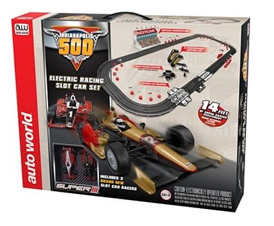 Auto-World HO Indianapolis 500 Slot Car 14 Racing Set