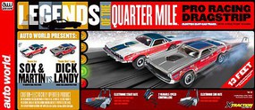 Auto-World HO Legends of the Quarter Mile Drag Slot Car 13' Racing Set Auto-World HO Legends of the Quarter Mile Drag Slot Car 13' Racing Set