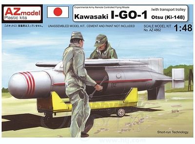 AZ Kawasaki Ki148 Missile w/Trolley (New Tool) Plastic Model Airplane Kit 1/48 Scale #4862