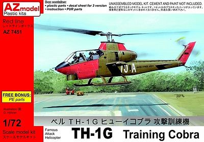 AZ TH1G Training Cobra Helicopter Plastic Model Helicopter Kit 1/72 Scale #7451