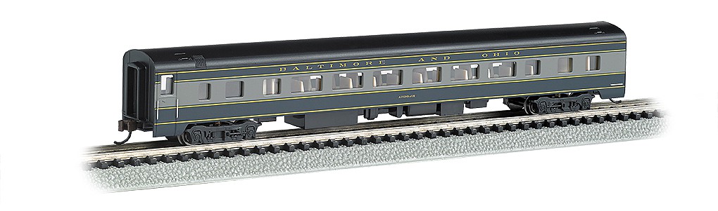 Bachmann 85' Smooth-Side Coach W/Interior Lighting B&O N Scale Model ...