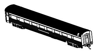 Bachmann 85 Streamline Coach w/Light Unlettered Aluminum N Scale Model Train Passenger Car #14754