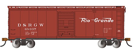 Bachmann Steam-Era 40 Steel Boxcar Rio Grande #68337 HO Scale Model Train Freight Car #15010