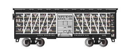 Bachmann Live Poultry Transit Co #682 Stock Car HO Scale Model Train Freight Car #15901