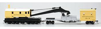 Bachmann SS 250T Crane and Boom Tender Pennsylvania HO Scale Model Train Freight Car #16114
