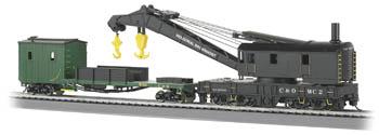 Bachmann 250 Ton Crane & Boom Tender C&O HO Scale Model Train Freight Car #16122