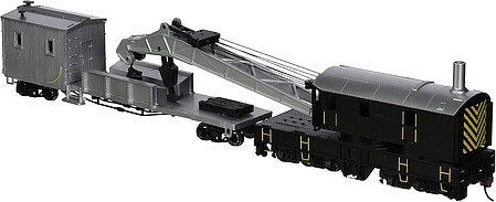 Bachmann 250-Ton Crane Car & Boom Tender Painted, Unlettered HO Scale Model Train Freight Car #16149