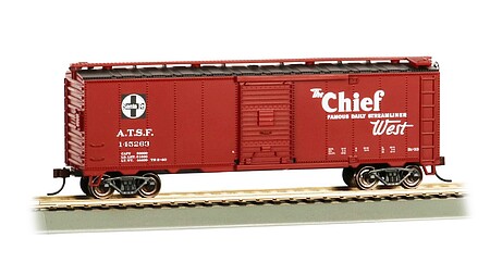 Bachmann Santa Fe map Boxcar Chief #145263 HO Scale Model Train Freight Car #16507
