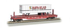 52'6 Flat w/35' Trailer Santa Fe Navajo HO Scale Model Train Freight Car #16701