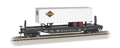 Bachmann 526 Flat w/35 Trailer Reading HO Scale Model Train Freight Car #16704