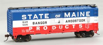 Bachmann 40 Boxcar BAR State of Maine Products 5226 HO Scale Model Train Freight Car #17038