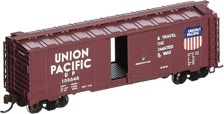 Bachmann AAR 40 Steel Box Union Pacific - Automated Railway N Scale Model Train Freight Car #17053