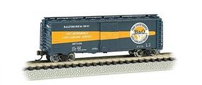 Bachmann AAR 40' Steel Boxcar Baltimore & Ohio Timesaver N Scale Model Train Freight Car #17057 Bachmann AAR 40' Steel Boxcar Baltimore & Ohio Timesaver N Scale Model Train Freight Car #17057