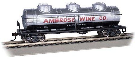 Bachmann 40 3-Dome Tank Car Ambrose Wine Co #7501 HO Scale Model Train Freight Car #17111