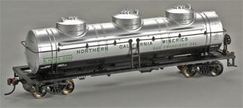 Bachmann 40 3-Dome Tank CA Wineries HO Scale Model Train Freight Car #17141