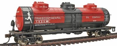 Bachmann 40 3-Dome Tank Transcontinental Oil #961 HO Scale Model Train Freight Car #17142