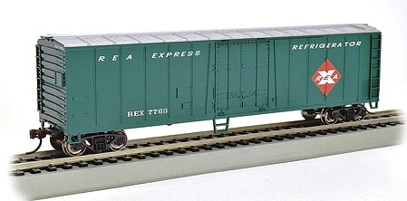 Bachmann 50 Steel Reefer Railway Express Agency #7763 HO Scale Model Train Freight Car #17909